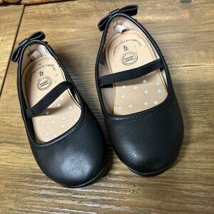 Wondernation Sz 6 Girls Shoes Black Ballet Style Dress